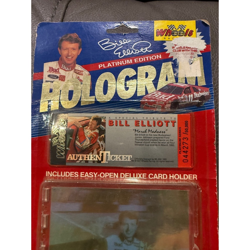 1992 Wheels Racing Bill Elliott Platinum Edition Hologram Authenticket 044273 - Picture 3 of 4